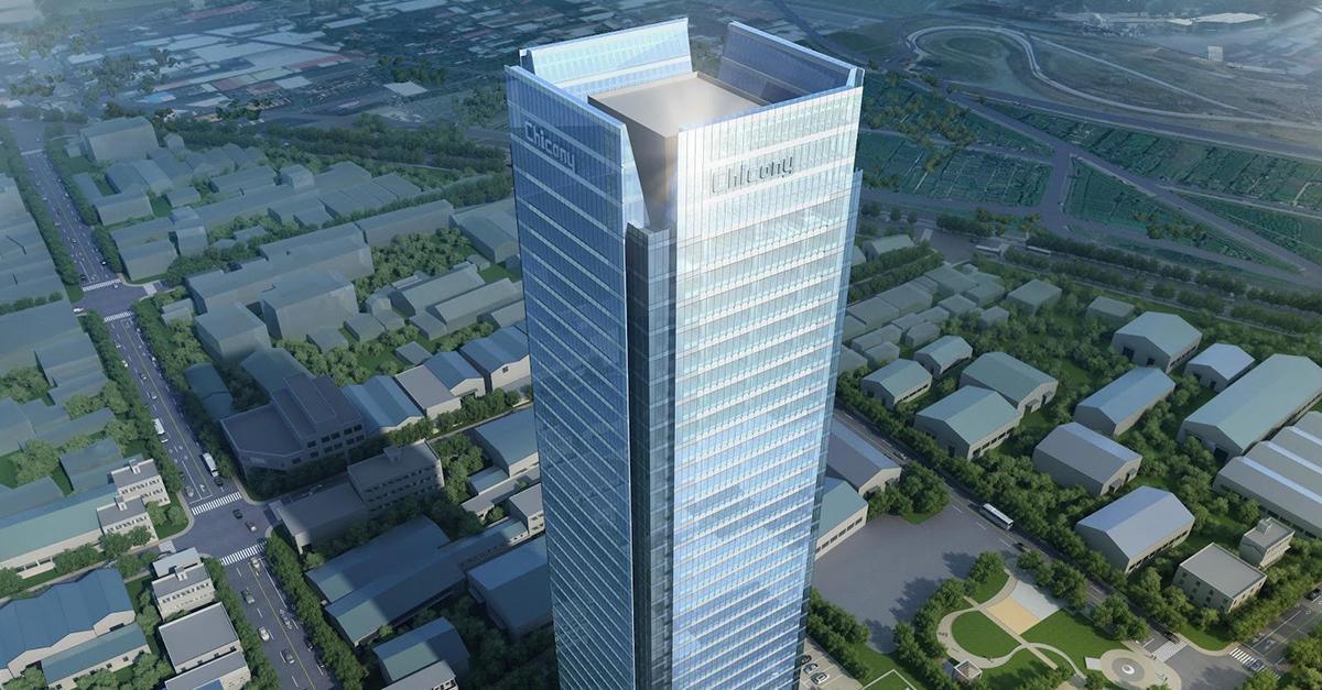 中時 群光位於三重的總部，榮獲「亞太地區智慧綠建築鉑金獎」。（群光提供）