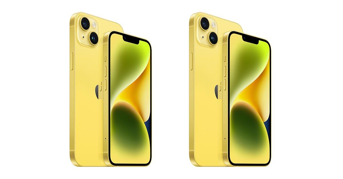 王雪玲1圖：新款黃色 iPhone 14 和 iPhone 14 Plus預計314 在台上市。（合成圖／Apple提供）