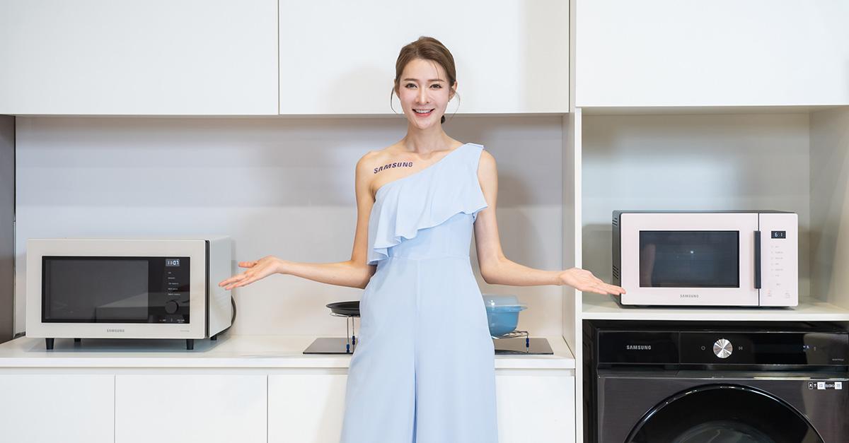 王雪玲1圖：首次登台的三星BESPOKE系列微波爐與智慧烤爐。圖／三星提供