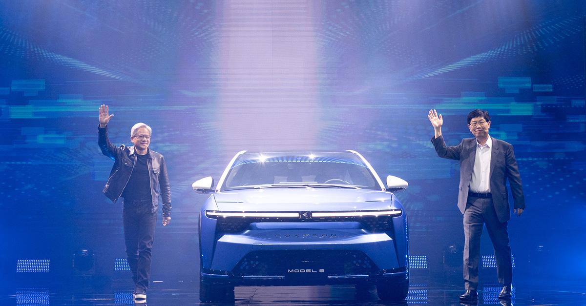 王雪玲圖說：NVIDIA 宣布與鴻海科技集團合作，圖為 NVIDIA 創辦人暨執行長黃仁勳與鴻海科