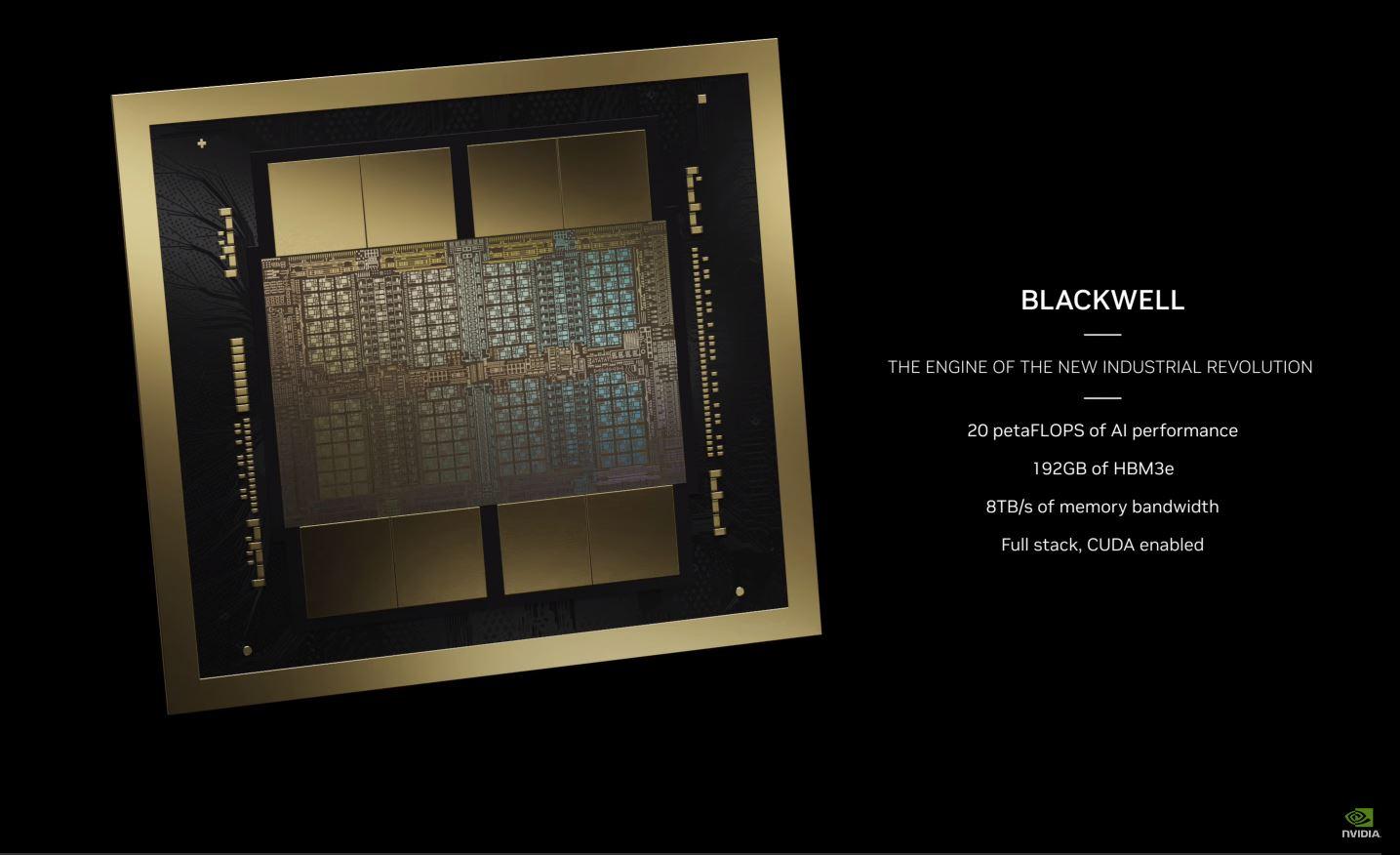Blackwell是一款GPU架構,最早是在2024年3月輝達GTC大會上首次發表。(圖/輝達提供)