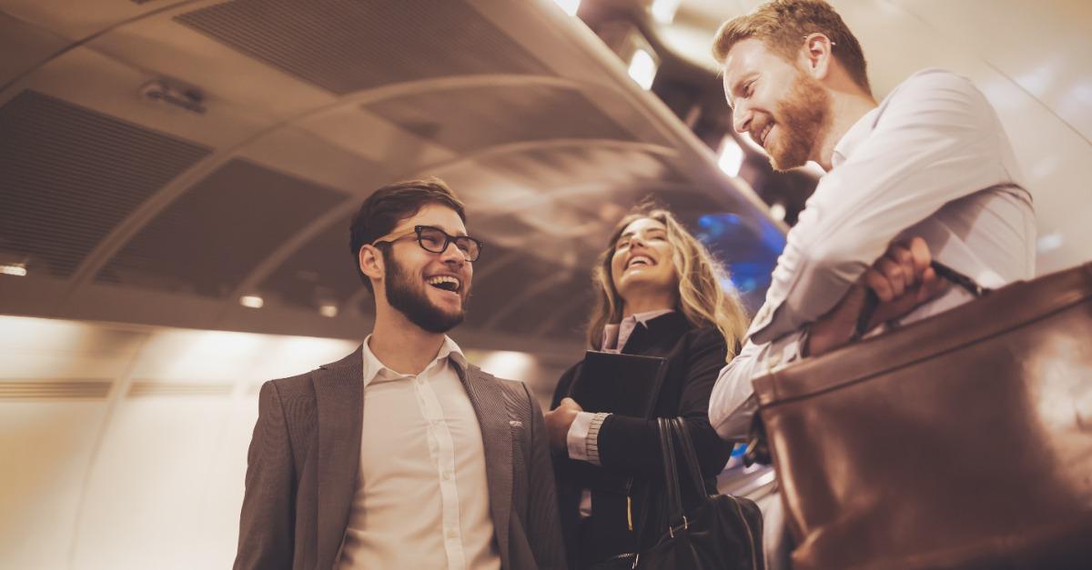 Business people waiting for underground subway transportation
