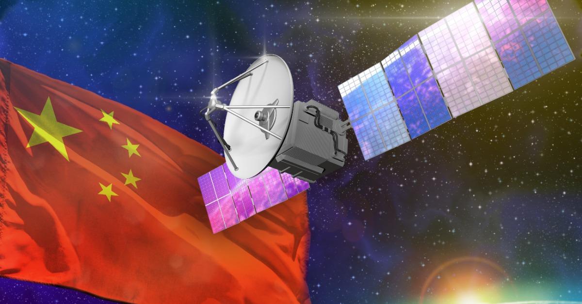 Satellite with China flag