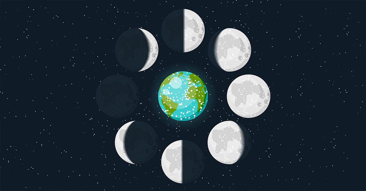 lunar phases icon set