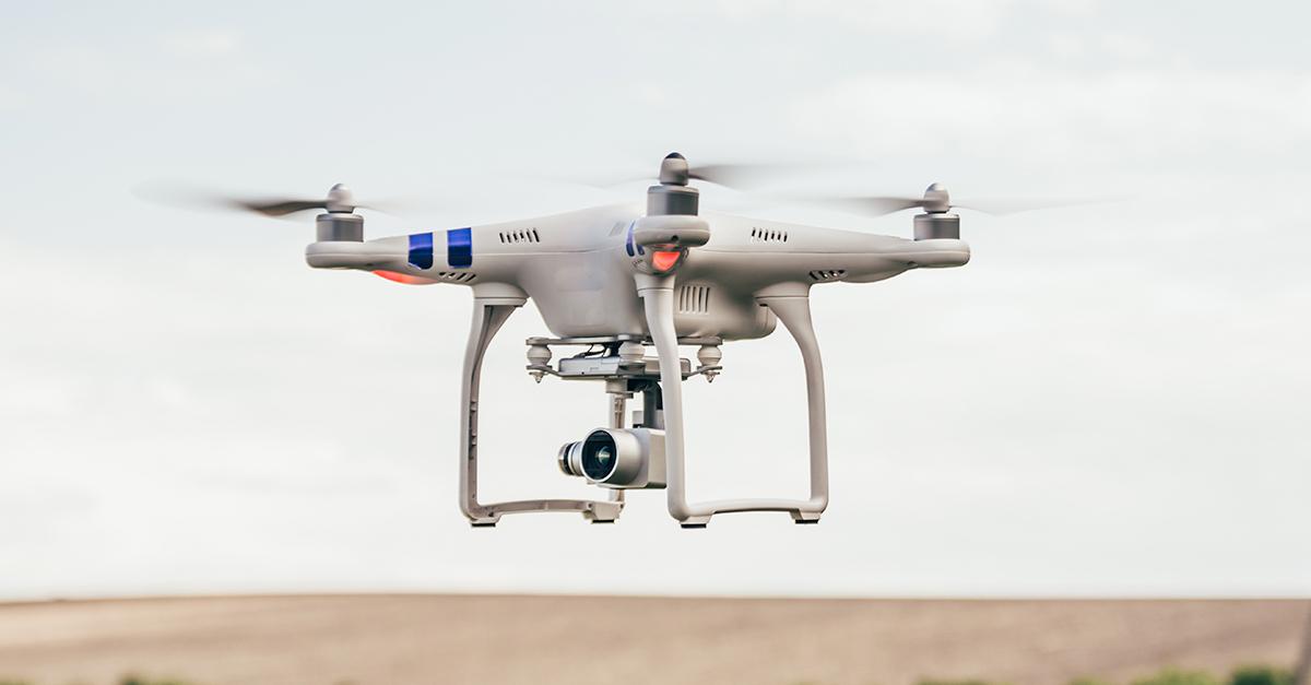 flying dron in the air