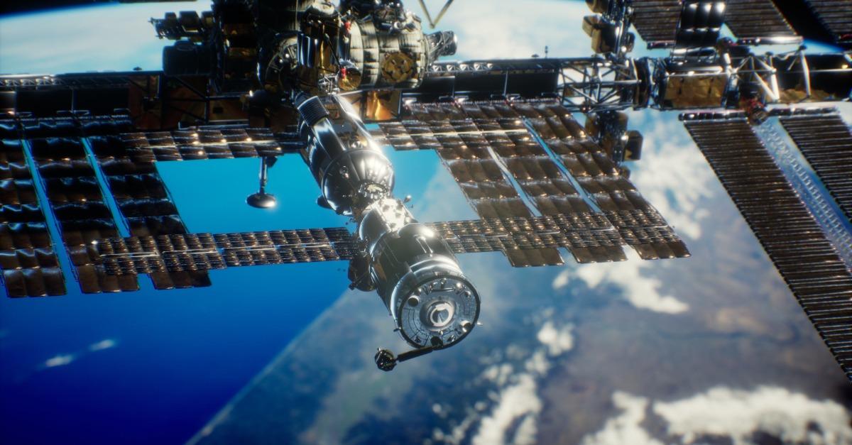 International Space Station over the planet earth 123rf