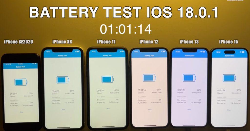 蘋果稍早釋出iOS 18.0.1版本更新,而最新的電力實測結果也正式出爐。