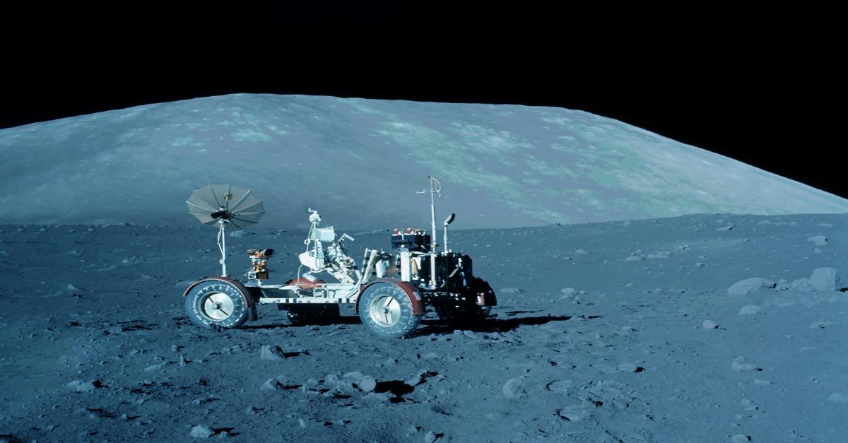 A lunar rover on the surface of the Moon