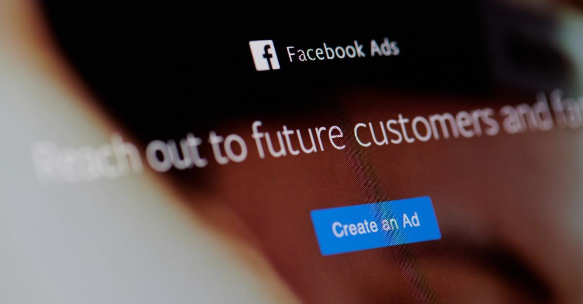 Facebook ads theme on device screen