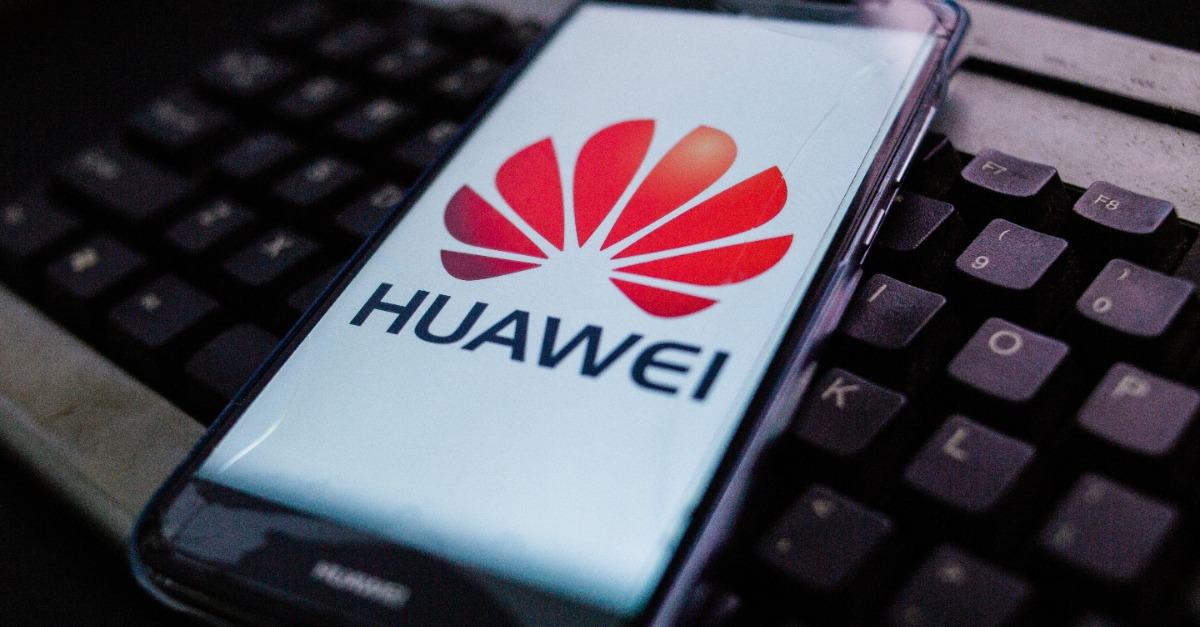 Huawei logo displayed on Huawei smartphone