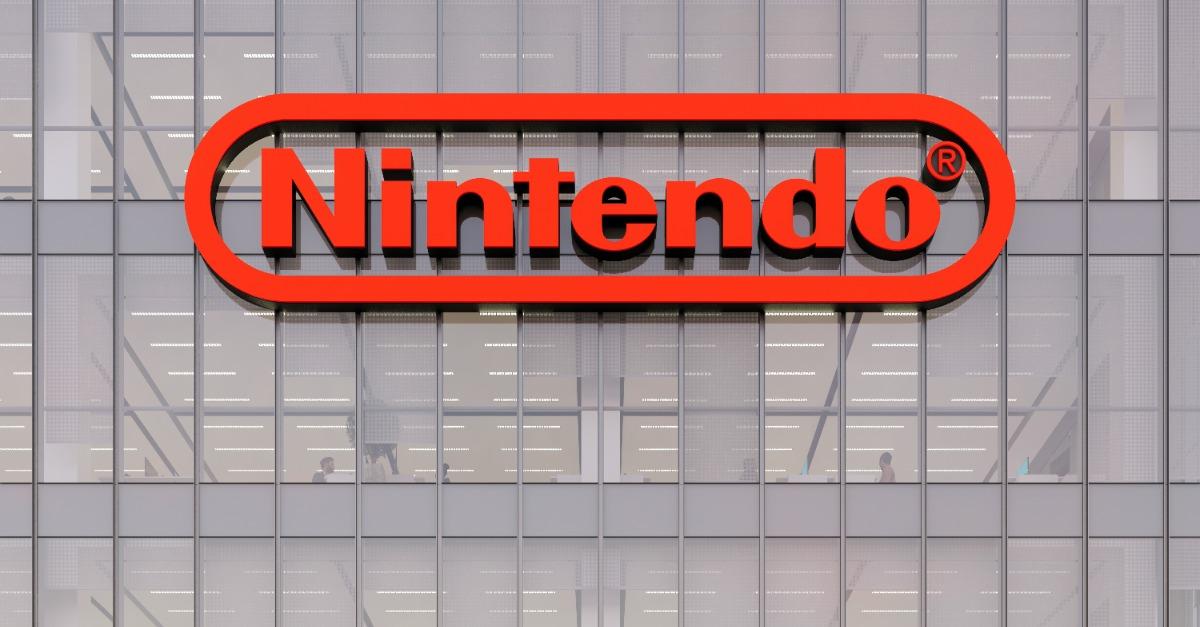 Kyoto Japan.Nintendo Signage Logo on Top of Glass Building