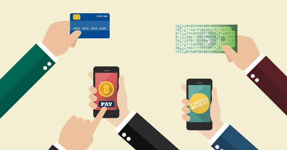 Online payment and Cashless society concept