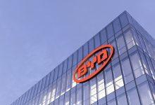 BYD Auto Signage Logo on Top of Glass Building 123rf