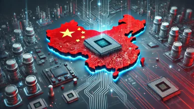 DALL·E 2024 12 24 15.50.52 A modern infographic illustrating the Chinese semiconductor industry. The image features a stylized map of China with key semiconductor cities like B