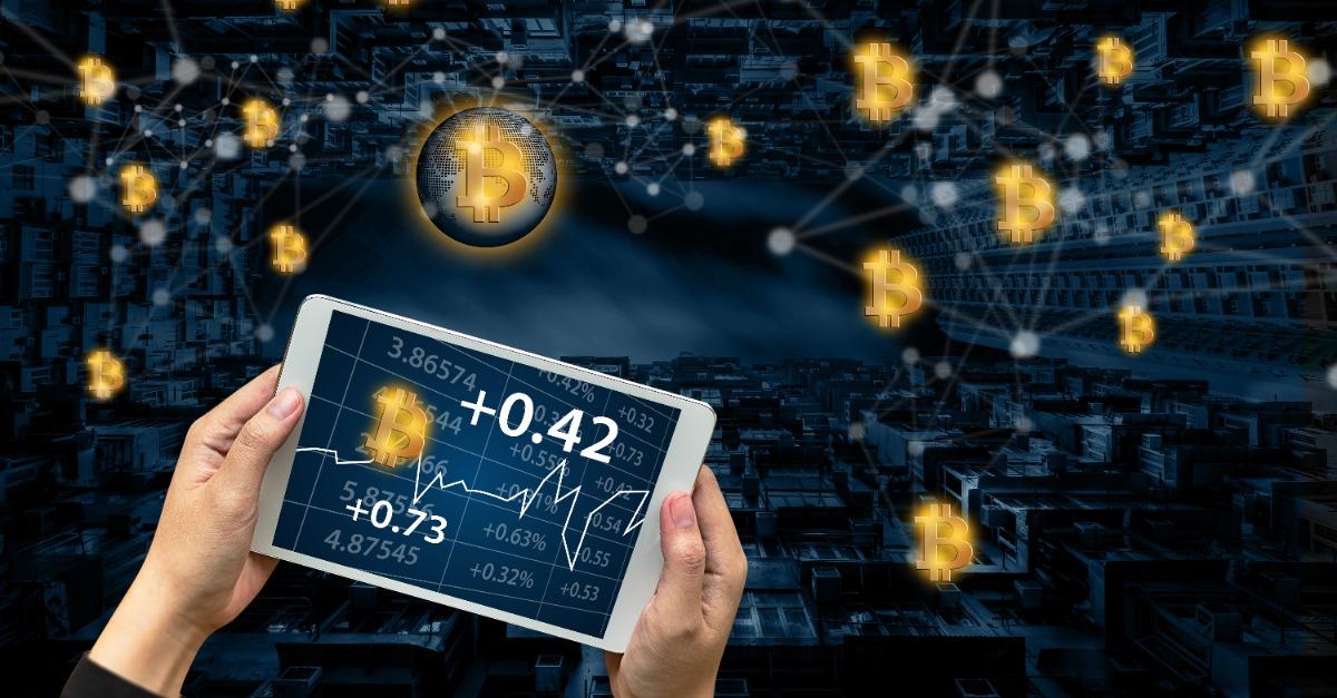 bitcoin electronic computer concept design Blockchain cryptocurrencies Financial growth