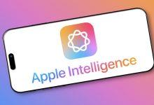 Apple Intelligence logo on smartphone screen 123rf