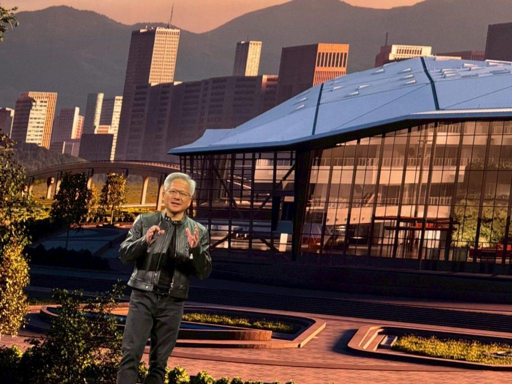 輝達執行長黃仁勳今（19）日正式宣布佈，輝達台灣總部地點確定落腳在北士科。（圖／記者彭夢竺攝影）