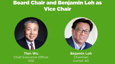 日月光投控執行長吳田玉接任SEMI國際董事會主席、Comet AG董事長Benjamin Loh接任副主席。（圖／SEMI提供）