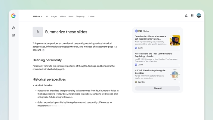整份作業丟給Google都沒問題!AI Mode新功能「Canvas」自動幫你做出學習筆記 1 1753858248394