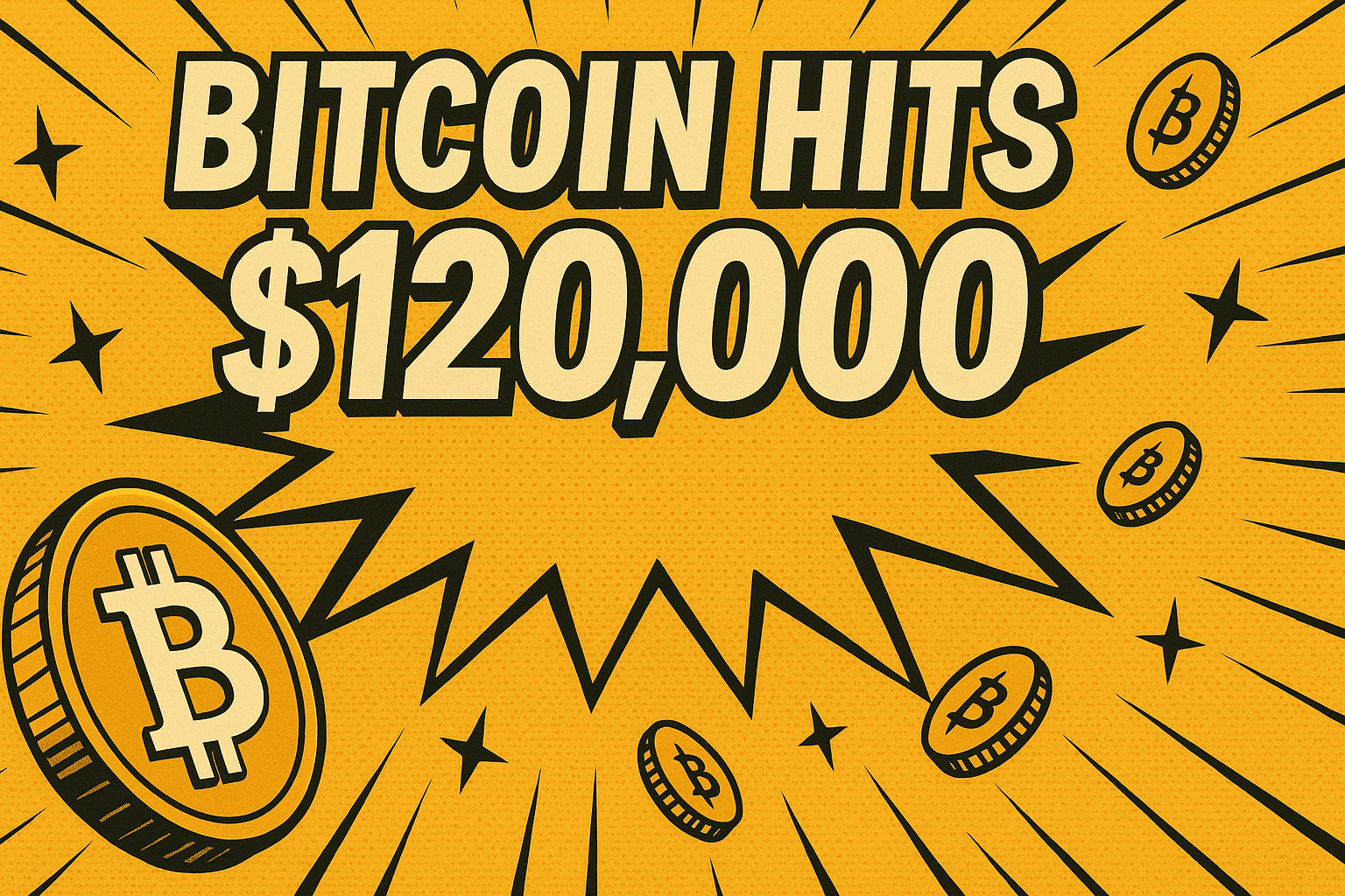 再創新高!比特幣衝破12萬美元 現貨ETF資金狂潮成推手 1 比特幣(Bitcoin)於7月14日在加密貨幣交易所Coinbase上,創下12萬美元的歷史新高。(圖/AI生成)