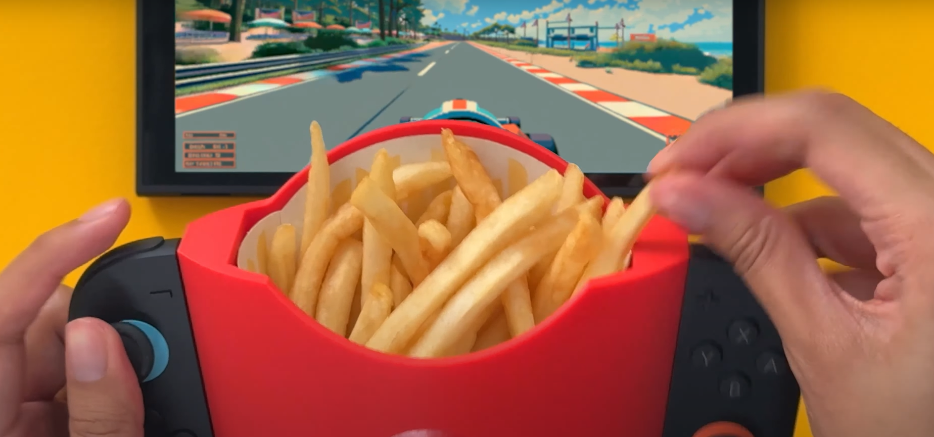 遊戲美食兩不誤!Switch 2奇葩新配件「薯條架」GamiFries 不再擔心食物冷掉啦 2 GamiFries 5