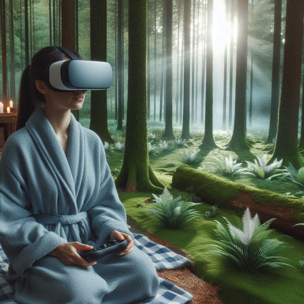 研究證實:多感官「VR森林浴」 有望活化大腦、改善情緒 1 多感官VR森林浴能有效改善參與者的情緒、增強短期記憶力。(圖/AI生成)