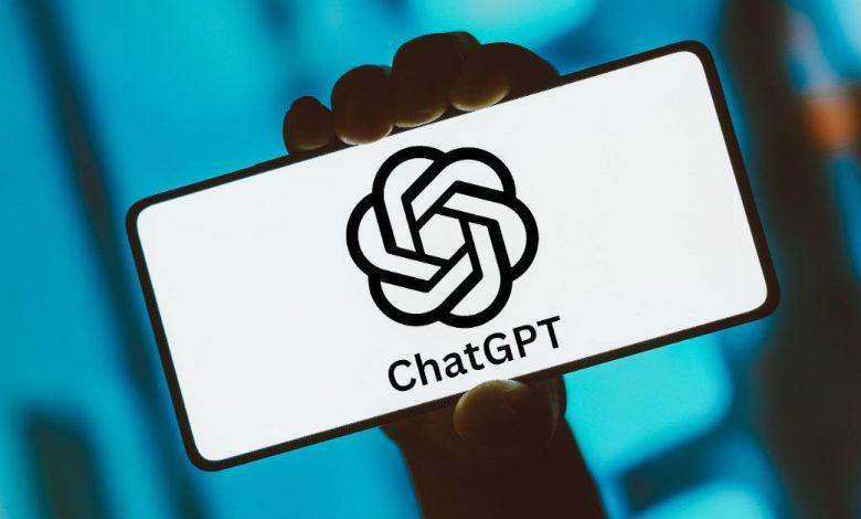 the ChatGPT logo is displayed on a smartphone screen