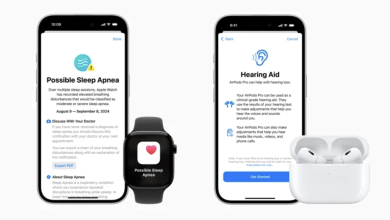 現在台灣也可以使用Apple Watch偵測睡眠呼吸中止，以及AirPods Pro 2提供「助聽」功能。（圖／蘋果提供）