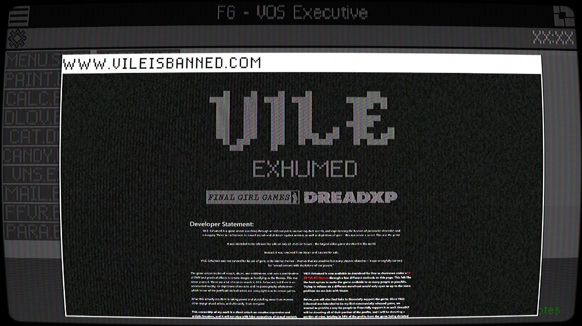 獨立恐怖遊戲《Vile: Exhumed》遭Steam下架封殺 改提供免費下載拒絕審查 1 VILE