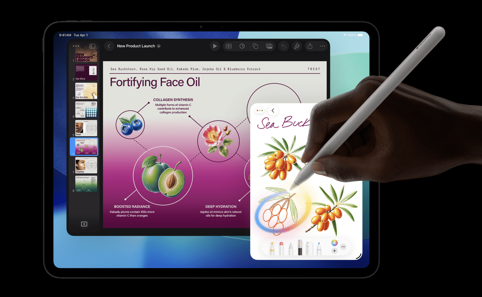 該換嗎?蘋果M5版iPad Pro亮相 效能、記憶體與連線大升級 2 M5 iPad Pro能夠體驗更流暢的多工處理。(圖/截取自蘋果)