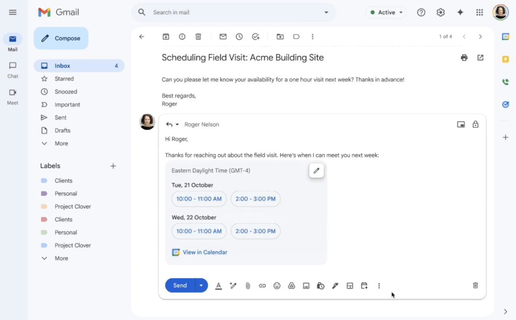Google推出「Help me schedule」 Gemini AI直接幫你敲定開會時間 1 截圖 2025 10 16 上午11.34.08 1