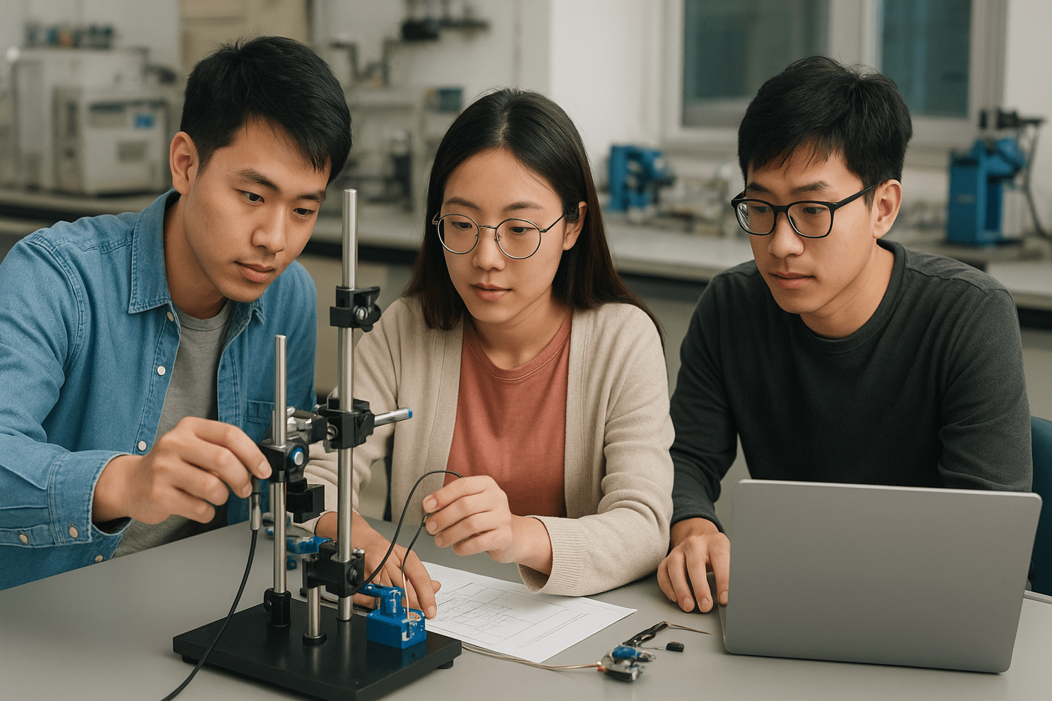 材料系是一個跨領域學科，研究材料的製程、結構、性質與應用，並將物理、化學等基礎科學應用於工程領域。（圖／AI生成）