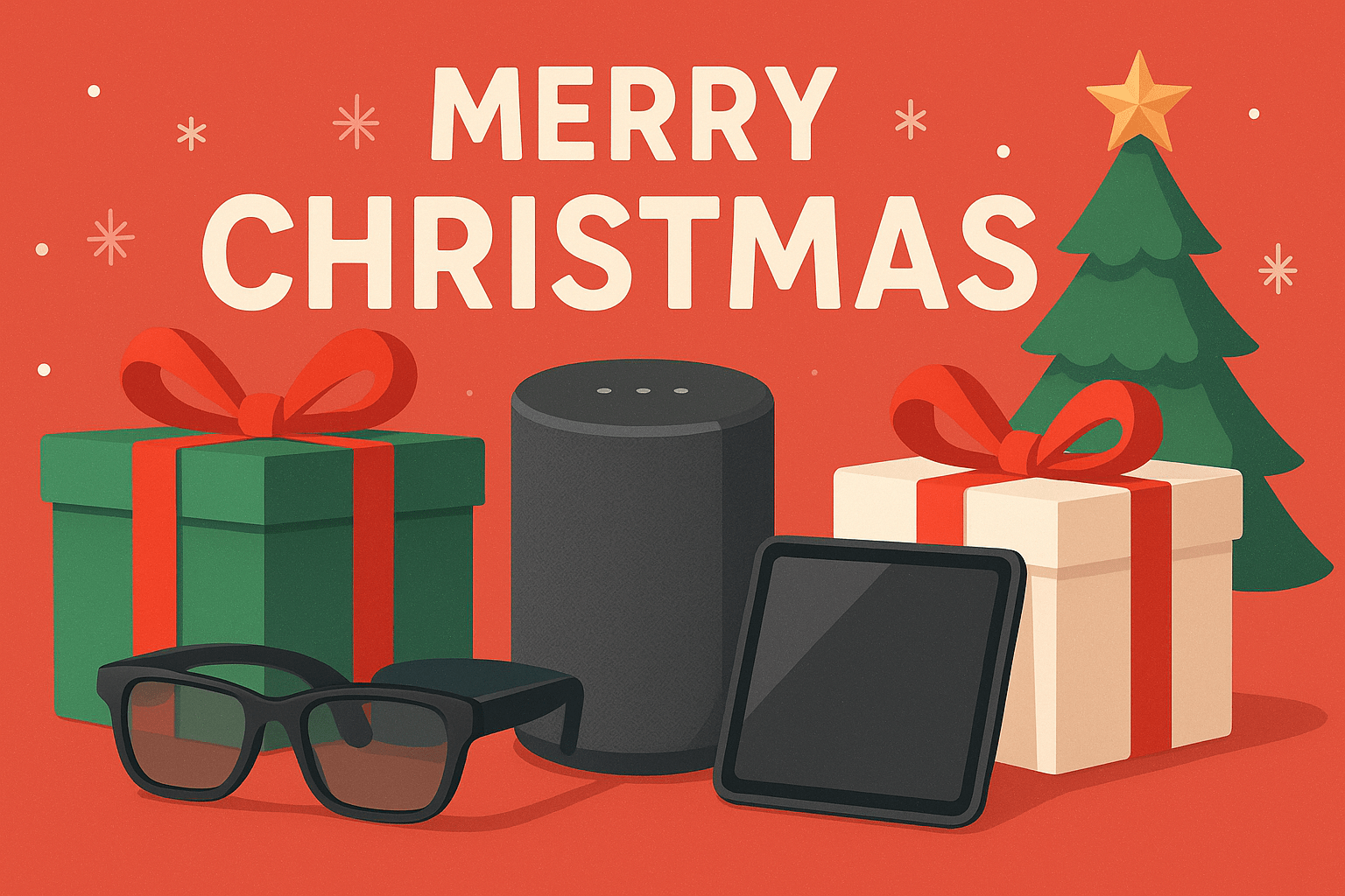 AI聖誕購物季!Amazon、Meta、Google等巨頭新品齊發 1 隨著2025年聖誕購物季來臨,結合生成式AI技術的新一代硬體設備大量湧入市場。(圖/AI生成)