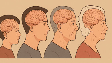 人腦的結構在一生中會經歷4個主要的轉捩點，分別在9歲、32歲、66歲和83歲發生重大變化。（圖／AI生成）