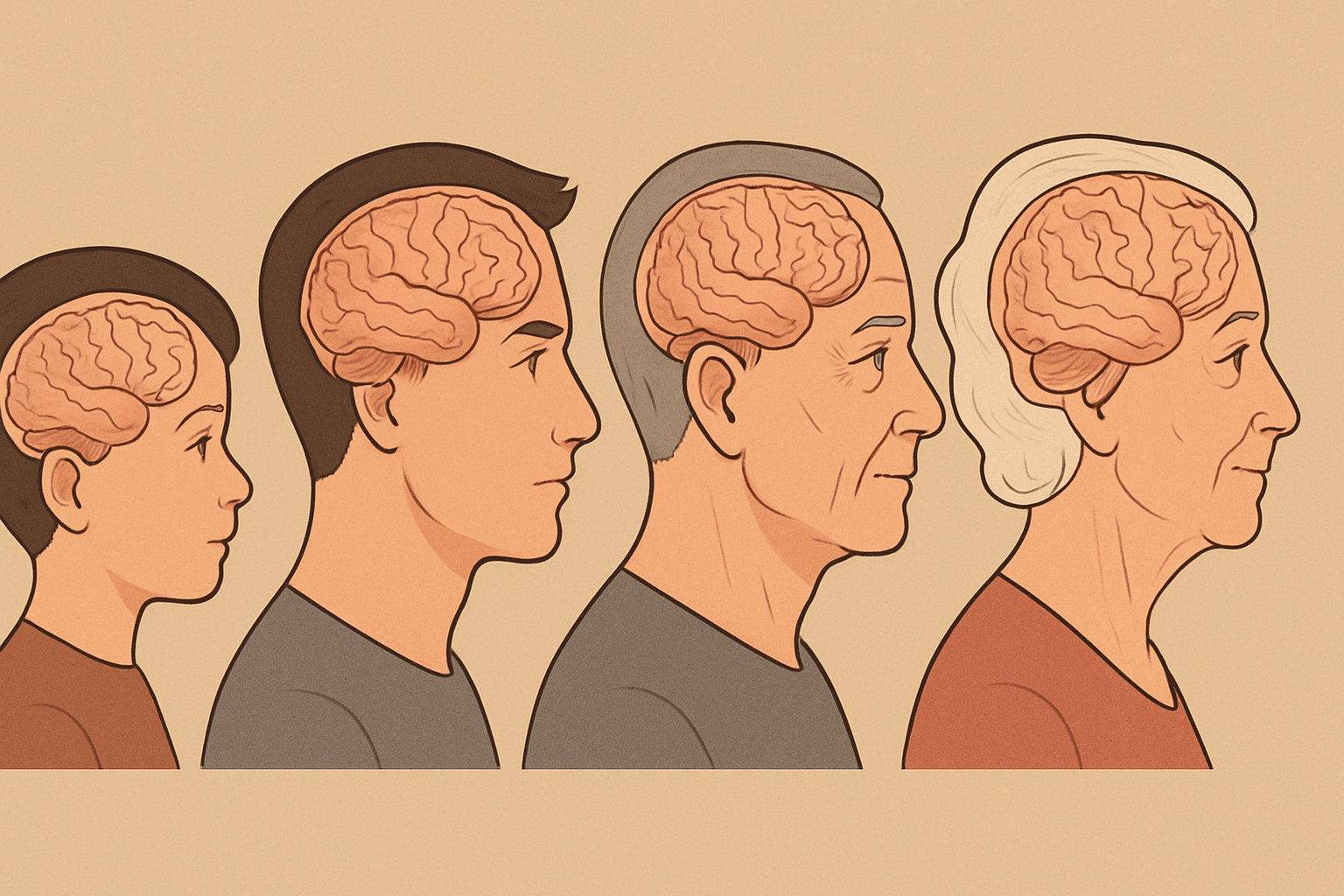 思維轉捩點!大腦結構「4個關鍵年齡」會改變 32歲才進入成人模式 1 人腦的結構在一生中會經歷4個主要的轉捩點,分別在9歲、32歲、66歲和83歲發生重大變化。(圖/AI生成)