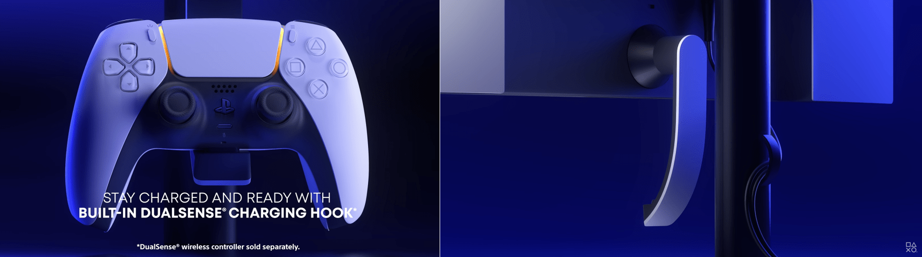 Gaming Monitor with DualSense Charging Hook 1 side