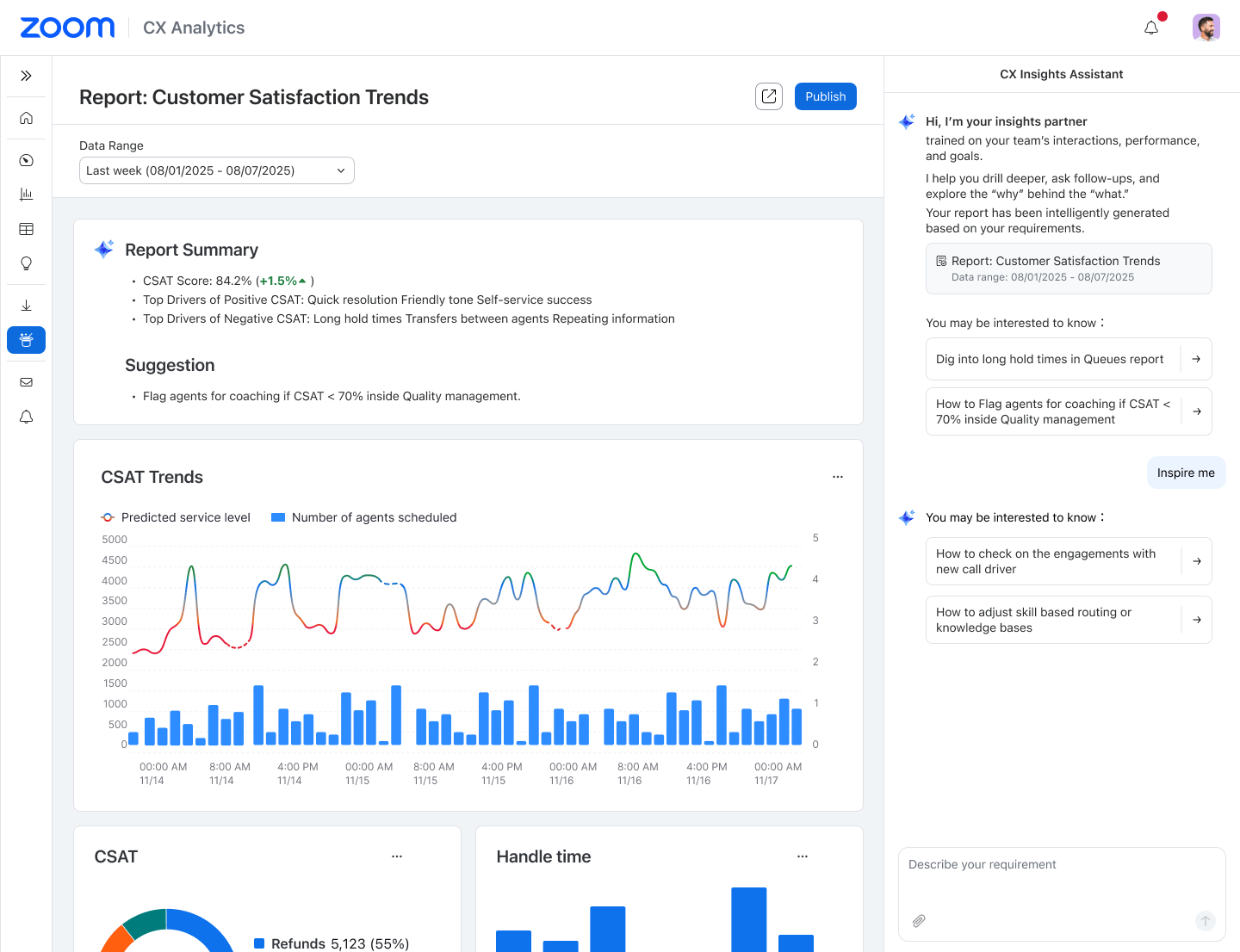 Zoom調查揭示:台灣年輕世代重 AI 競爭力、盼服務兼具效率與人情味 3 【圖片三】Zoom CX Insights 協助用戶從客戶資料中發掘商業洞察