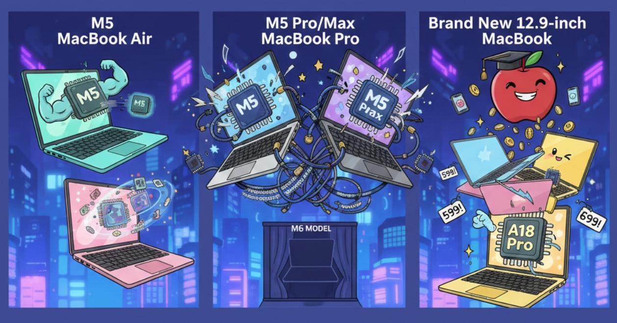 蘋果 2026 年初筆電產品線佈局曝光:全新平價機種與 M5 系列同步登場 1 1767062366248