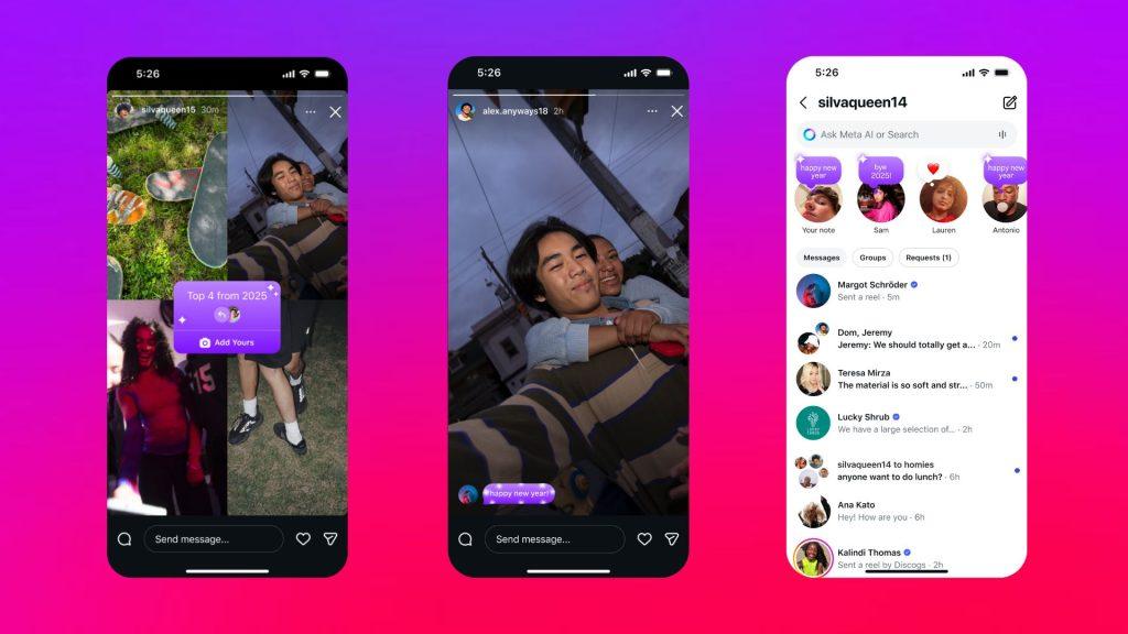 【新聞圖片一】便利貼與限時動態留言輸入「新年關鍵字」喚出年末驚喜彩蛋；「輪到你了」年末範本搭配期間限定字體，重溫一年走過的風景、笑點與片段，讓回憶閃耀迎接 2026