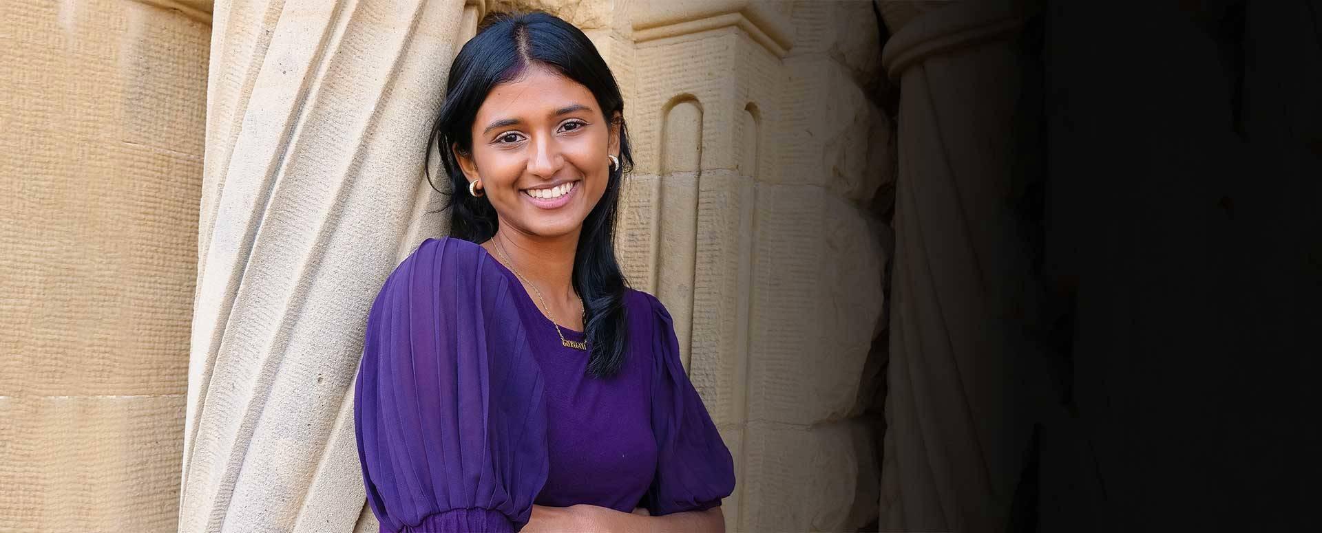 2025 AI青年力國際論壇登場 美國青年資安領袖Kyla:台灣具備3大優勢 3 國際論壇講者Kyla Guru年僅22歲,已經是國際矚目的青年資安與科技教育倡議者。(圖/NOWnews提供)