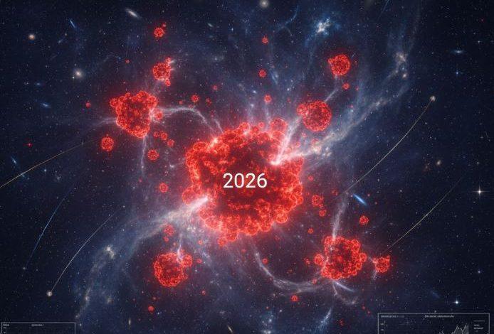 JWST震撼發現！「小紅點」恐是宇宙巨獸誕生現場 超大質量黑洞起源之謎現曙光。（圖／AI生成）