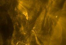 太陽爆發強烈的 M 級耀斑前一秒拍攝的一張照片。（圖／取自ESA & NASA/Solar Orbiter/EUI team）