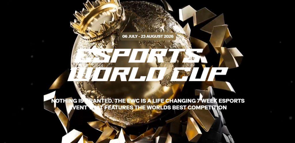 精選 3 2026年電競世界盃(EWC)的總獎金池高達7,500萬美元,創歷史新高,將分配給全球24個最熱門的電競項目。從7月6日至8月23日,屆時世界頂尖選手、俱樂部和社區將齊聚利雅得!(圖/擷取自esportsworldcup官網)