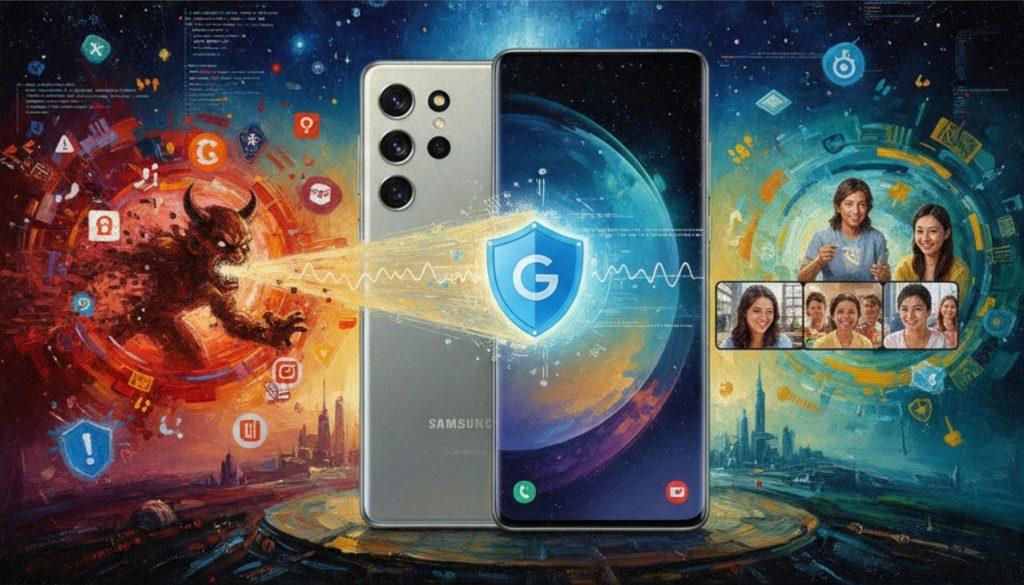 谷歌的詐騙偵測功能在背景運行，可有效阻止詐騙行為，近期傳出，Galaxy S26 系列可能是首個獲得Google這項功能的非 Pixel 系列產品線。（圖／AI生成）