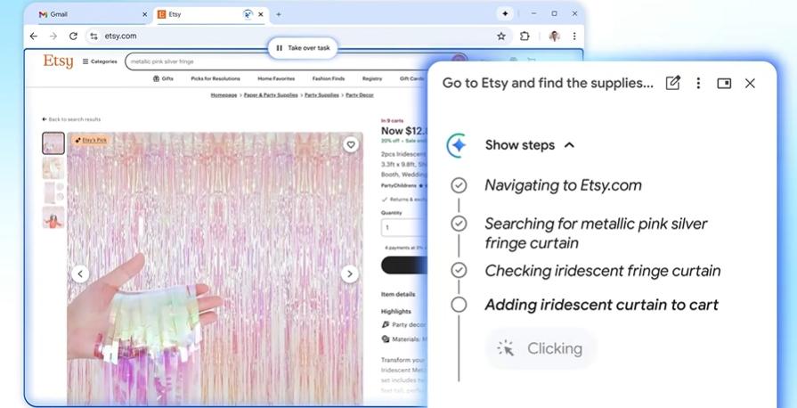 Google Chrome大更新!側邊欄加入Nano Banana生圖功能 自動網購還能讀Gmail 1 Gemini側邊欄可生圖、自動網購還能讀Gmail。(圖/擷取自Google Chrome YouTube)