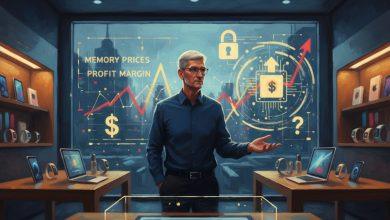 在 2026 財年第一季度，蘋果的產品毛利率為 40.7%，服務的毛利率為 76.5%，整體毛利率為 48%。（圖／AI生成）