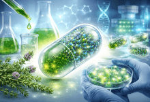 一種全新的微膠囊封裝技術，能將百里香萃取物轉化為穩定且精準的奈米劑量。（圖／AI生成）