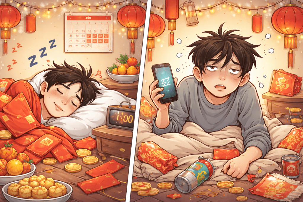 精選 2 假日狂補眠反而更累,醫師解釋,社交時差會干擾中樞神經系統。示意圖。(圖/AI生成)