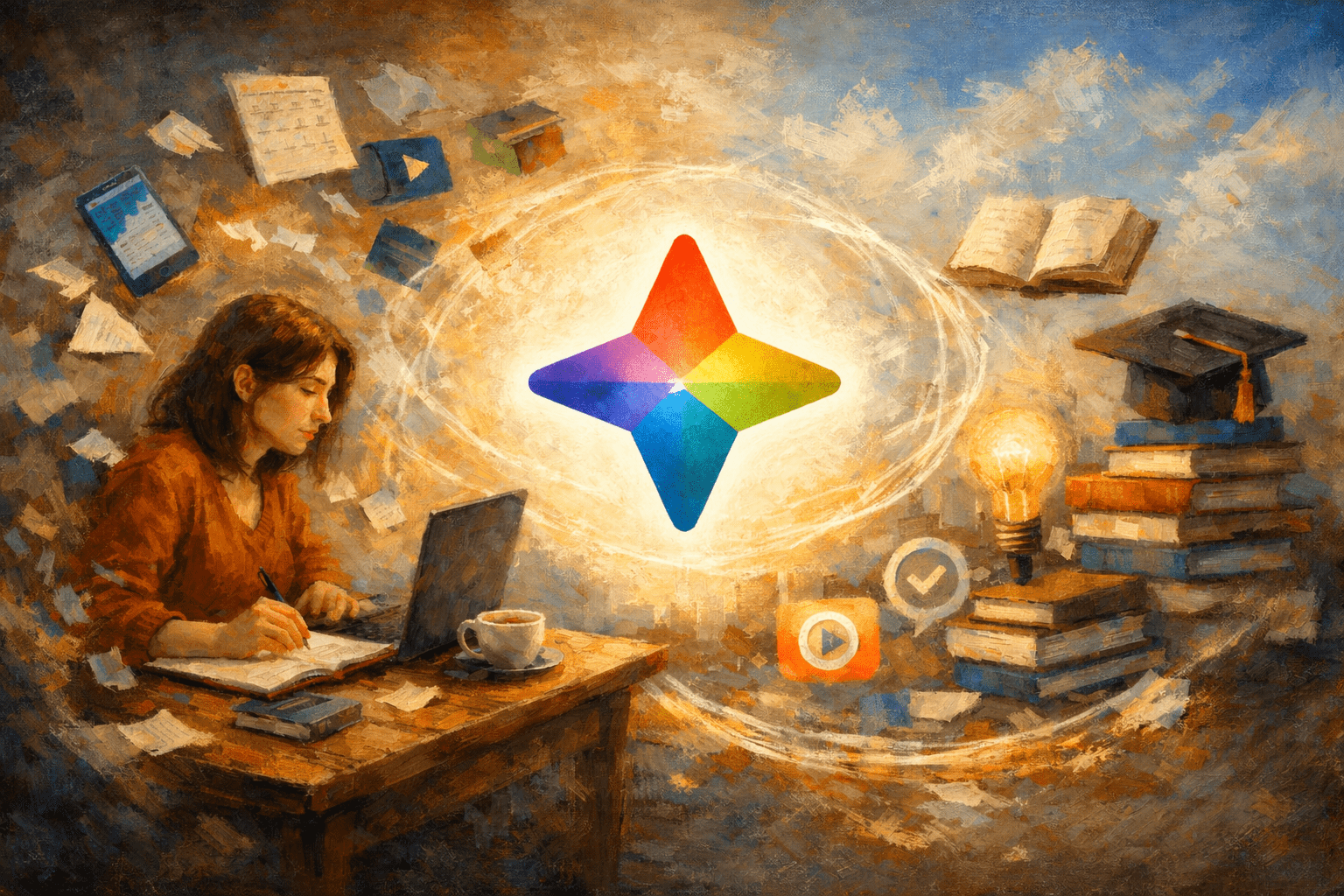 碎片化學習救星!Gemini「這功能」讓進修變簡單、告別學習焦慮 1 Gemini的引導式學習與傳統的學習應用程式不同,不需要遵循固定的學習路徑,也不需要在多個工具中追蹤學習進度。(圖/AI生成)