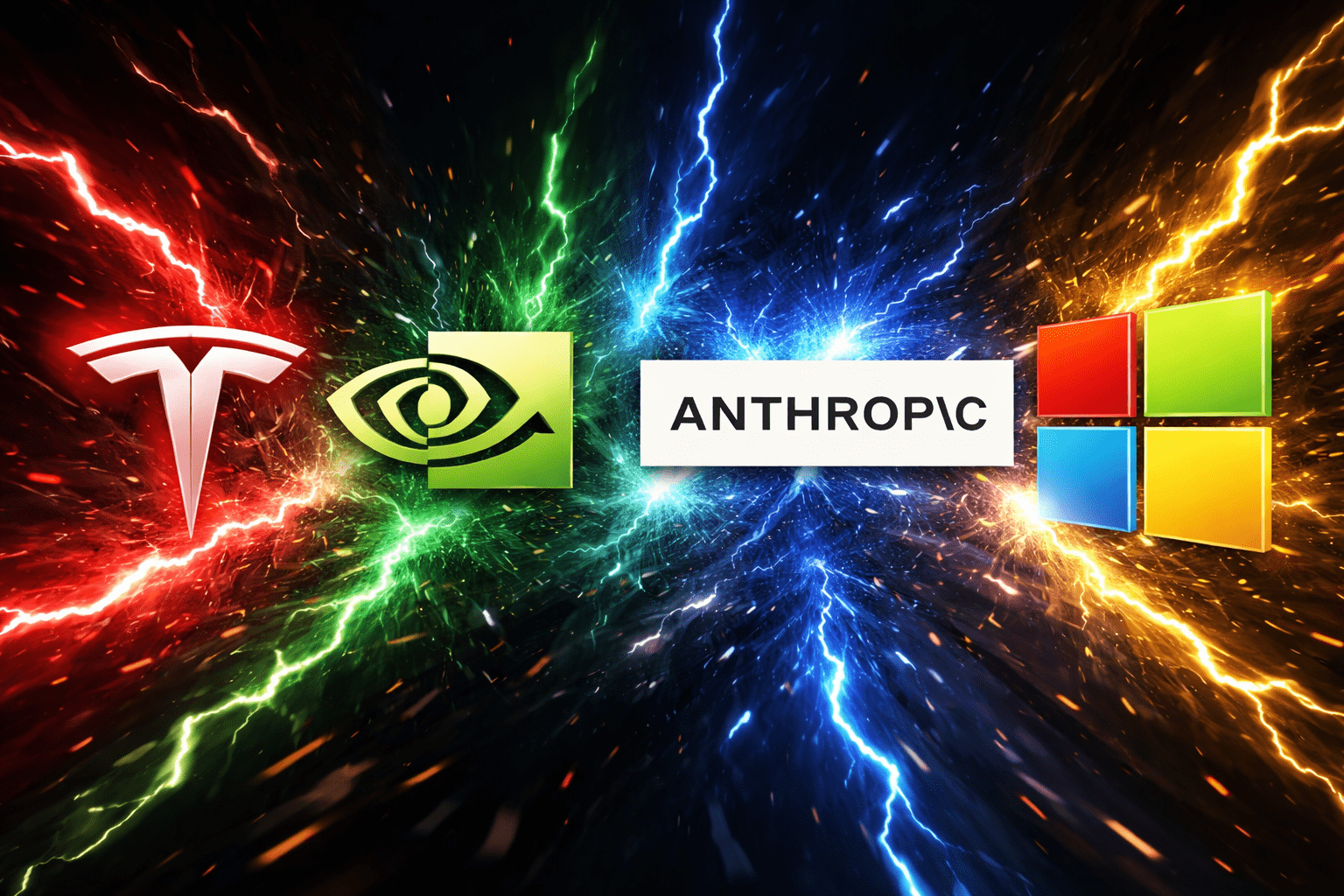 世界經濟論壇（WEF）包含特斯拉執行長馬斯克、輝達執行長黃仁勳、Anthropic執行長阿莫迪以及微軟執行長納德拉罕見全員到齊。（圖／AI生成）